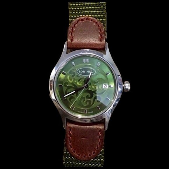 LOIS HILL Swiss Movement Watch Green Face RARE UNISEX - Picture 6 of 8